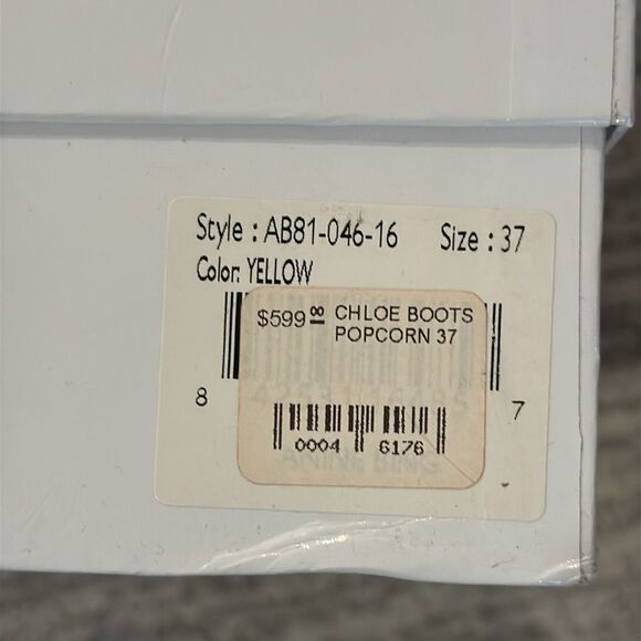 NIB Anine Bing Chloe Leather Ankle Boots Popcorn Yellow Size 37/ US 7 - Picture 15 of 16